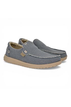Mocassino uomo Hey Dude i n tela colore blu. HEY DUDE | 40124-BLUE